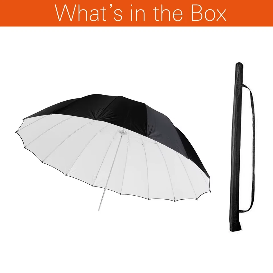 60" (150cm) White - Black Reflective Light Umbrella for Studio Photography Light - Image 2 of 4