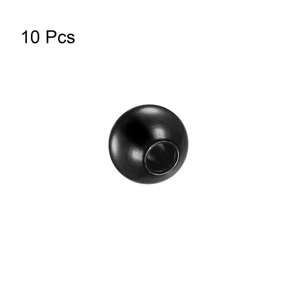 Cuentas de 10 mm de acero inoxidable de 3,5 mm de diámetro de agujero para manualidades hágalo usted mismo negras Foto 4 de 4