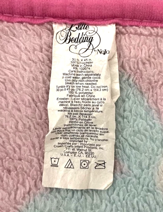 Маленькое постельное белье NoJo с розовой бабочкой цветком флисовое одеяло для девочки трудно найти фиолетовое - Изображение 3 из 3