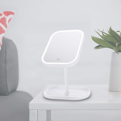 Specchio Da Trucco LED Kasimir | Luce Naturale Regolabile | Base Portaoggetti | Bianco - Foto 9