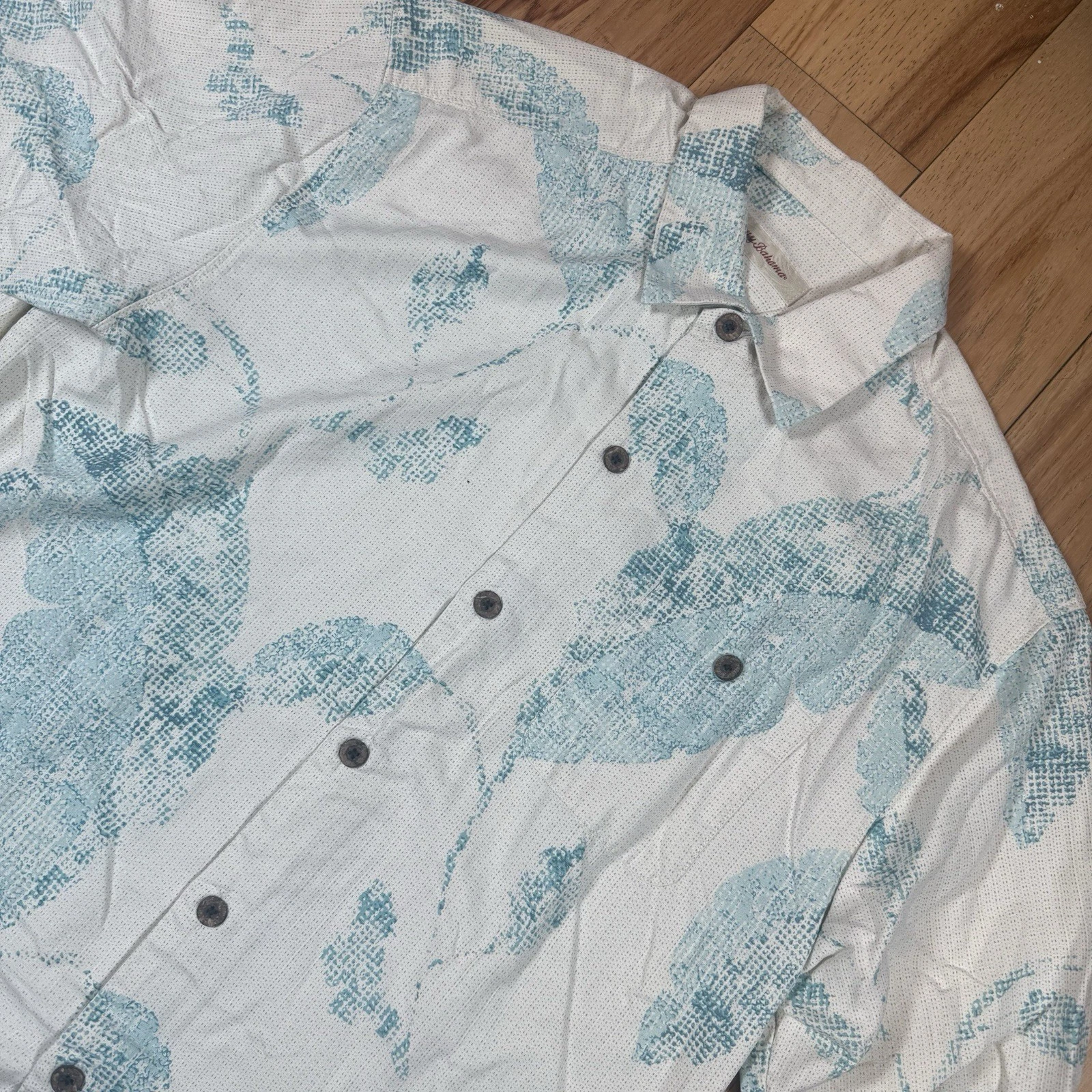 VTG Tommy Bahama Silk Hawaiian Shirt Mens Large Floral Lightweight