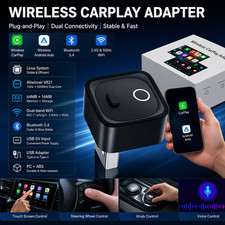 2-in-1 Wireless CarPlay Android Auto Adapter Plug Play USB For iPhone Android