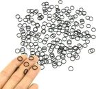 200Pcs 8Mm Mini Split Jump Ring with Double Loops Small round Metal Black Key Ri