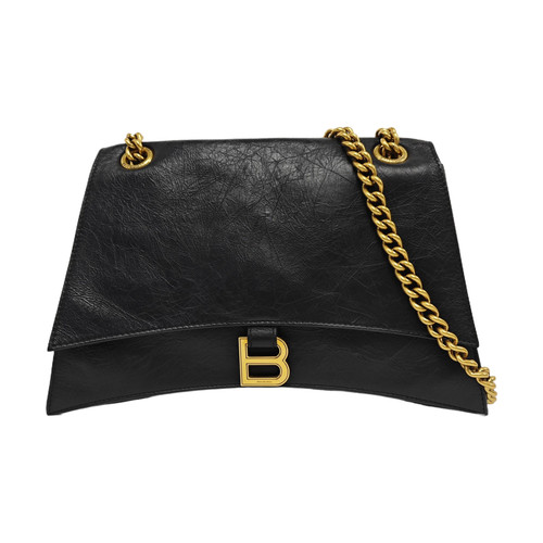 BALENCIAGA Crush Crossbody bags Leather Black Free Shipping | Duties Paid