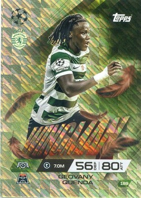 2025-26 Topps Match Attax Extra UEFA UCL GEOVANY QUENDA #189 Wingman SPORTING