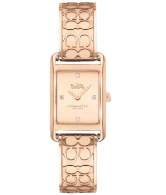 COACH ALLIE 14503382 ROSE GOLD LOGO DIAL STAINLESS STEEL BANGLE WOMEN'S WATCH