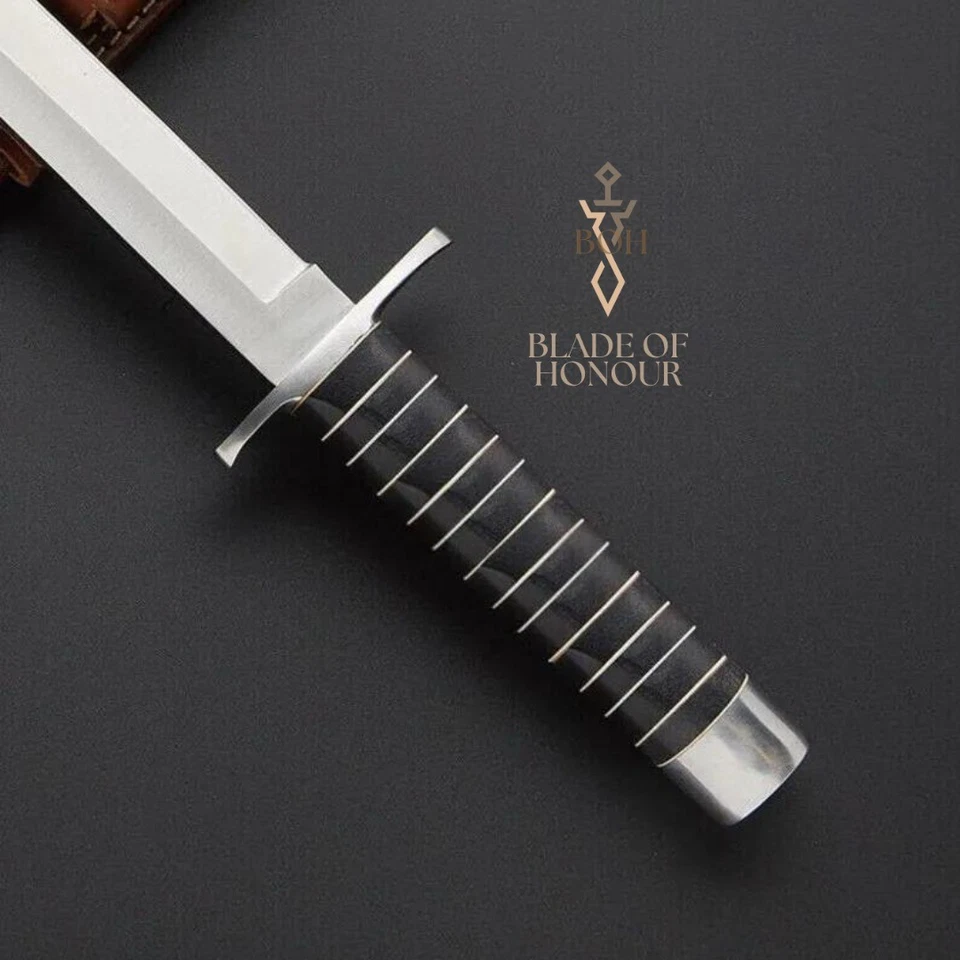 BOH-CUSTOM HANDMADE D2 TOOL STEEL HUNTING TANTO SWORD CAMPING SWORD WITH SHEATH - Image 2 of 3