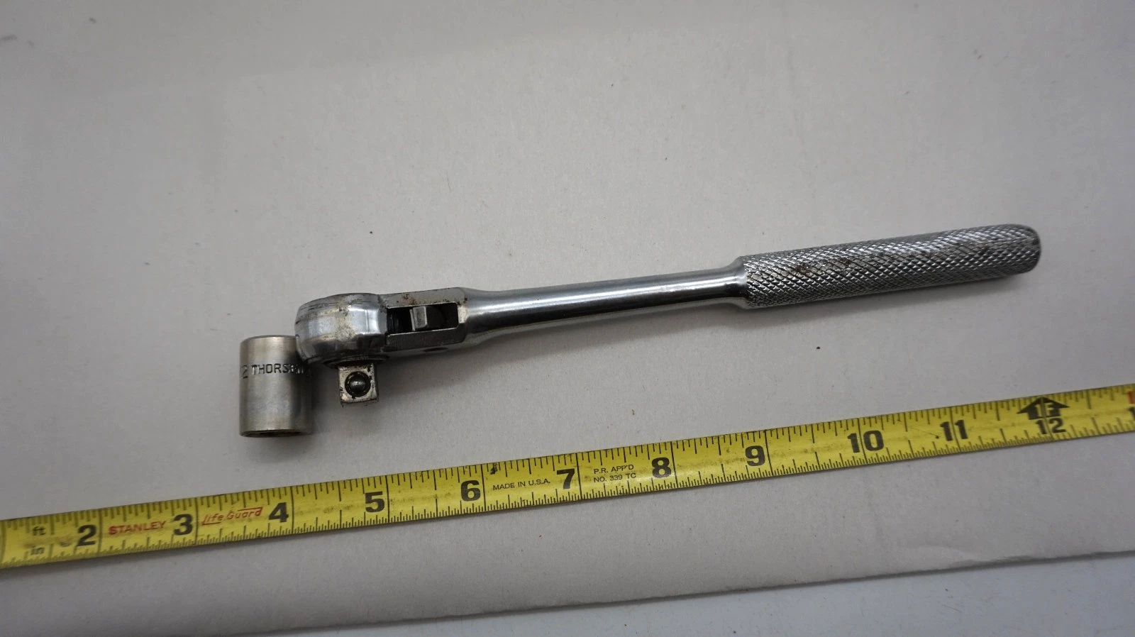 Vintage Thorsen No. 77J, 3/8" Drive, Open Style Ratchet Bonus 1/2" 316X socket