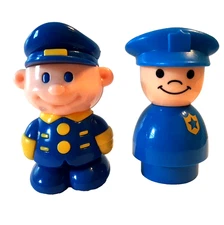 2 Little People Police Officers Chunky Figures Toys Fisher Price and Other brand