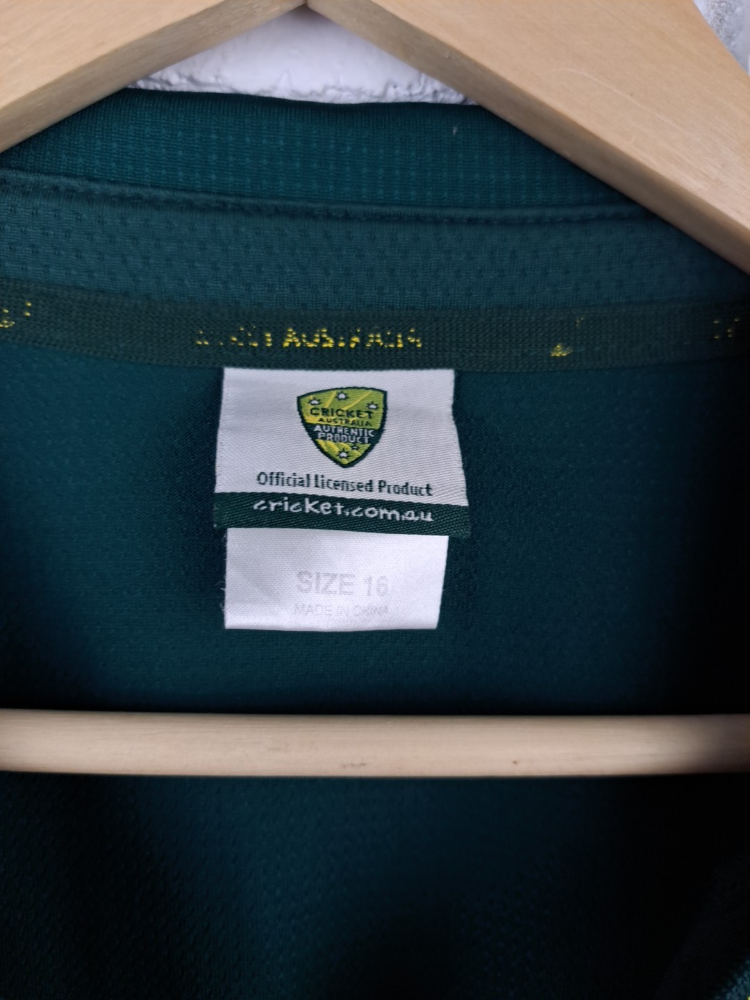 Cricket Australia Womens Training Top Size 16 Asics Official Licensed Green Gold thumbnail 2