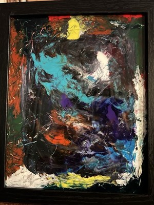 Beautiful Abstract Painting  Galaxies Collide  , 8  X 10 