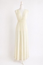 Vintage 70s ILGWU Union Made Ivory Maxi Slip Dress M Lace Cottagecore