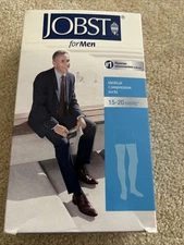 NEW Jobst Mens Thigh Socks  15-20 mmHg Compression  BLACK MEDIUM