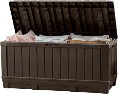Kentwood 92 Gallon Resin Deck Box   Durable Outdoor Storage and Seating Solution