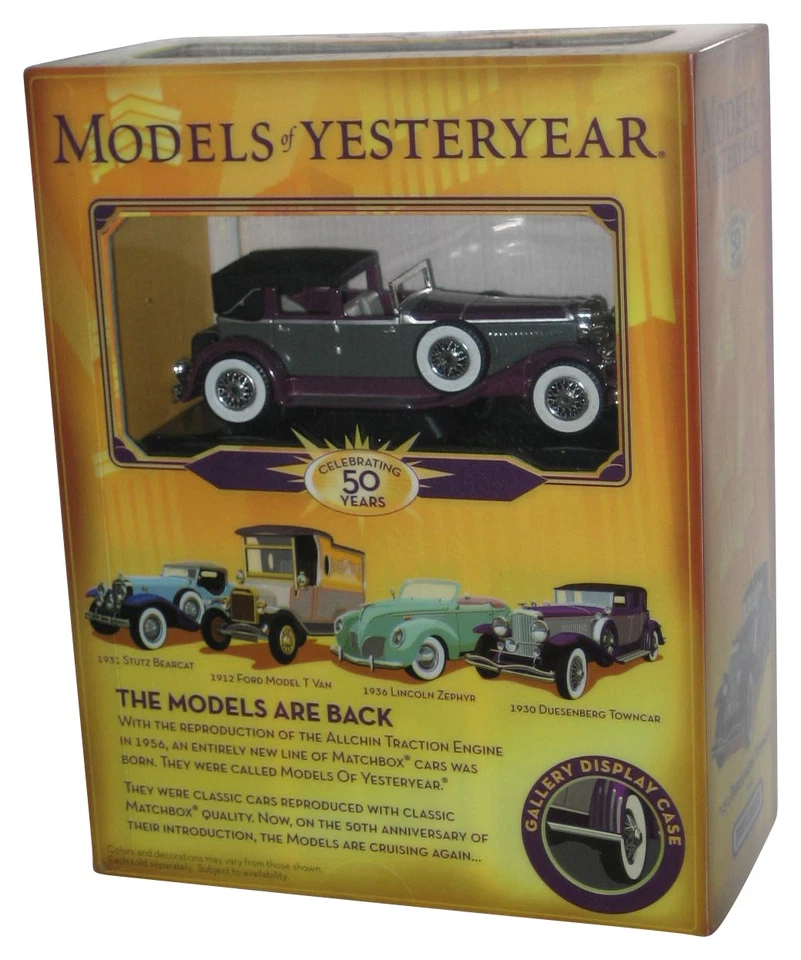 Matchbox Models of Yesterday (2006) Mattel фиолетовый 1930 Duesenberg Towncar Van Bo - Изображение 2 из 2