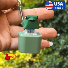 Croaking Frog Keychain,Rechargeable Stress-Relieving Clicky Keyboard NEW