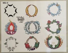 Tattoo Flash Single Sheet Print Moon Dolphin Guitar Flowers Dragon 11 X 14