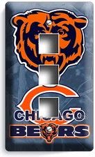 CHICAGO BEARS FOOTBALL TEAM LIGHT SWITCH OUTLET GARAGE ROOM MAN CAVE WALL PLATES