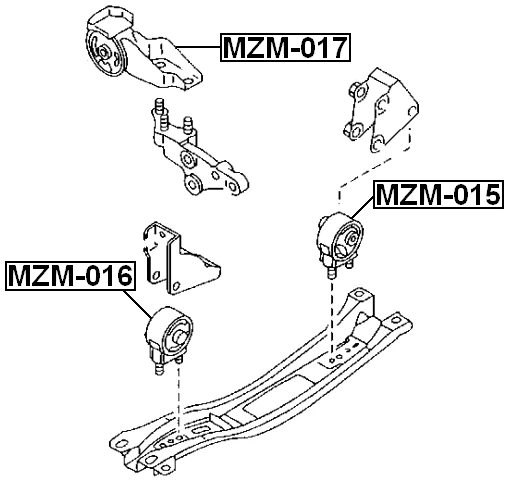 Montaje de motor delantero FEBEST MZM-016 OEM D201-39-050A Foto 2 de 3