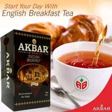 AKBAR Premium Quality Tea ENGLISH BREAKFAST 20 Bags US Seller Import