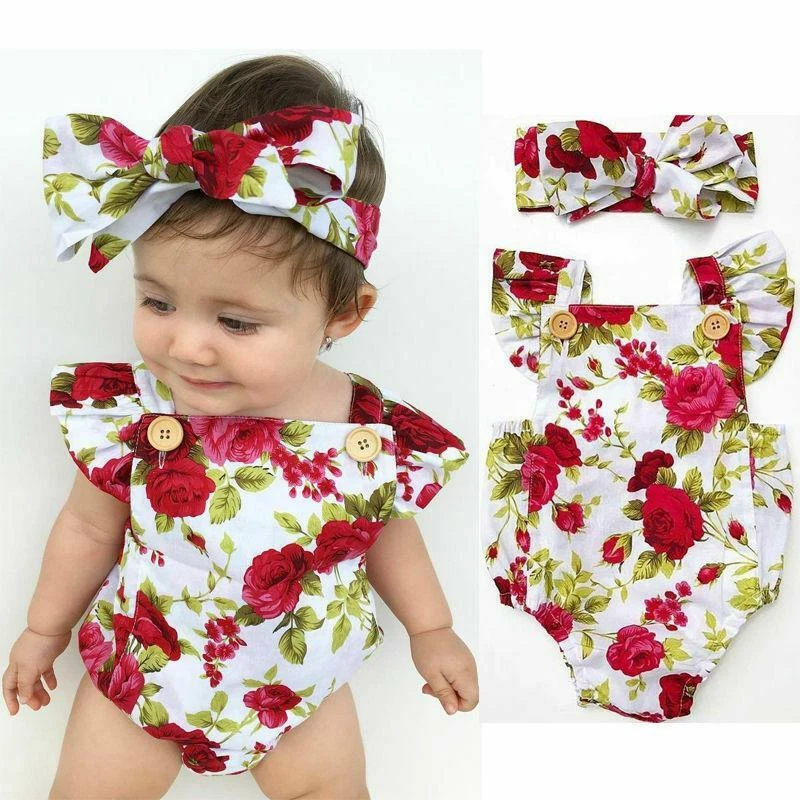 Ropa Para Bebes Hembras 6-24 Meses Trajes De Bebes Monos Lazos Niña 2pcs  Bello