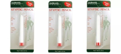 3 Packs - Clubman Styptic Pencil Shaving Cut Stick Stop Bleeding Travel Size 0.3
