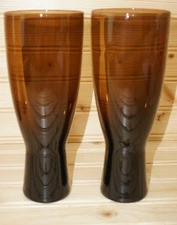 Imperial Glass Reflection Brown (2) Iced Tea Glasses, 8"  (S32)