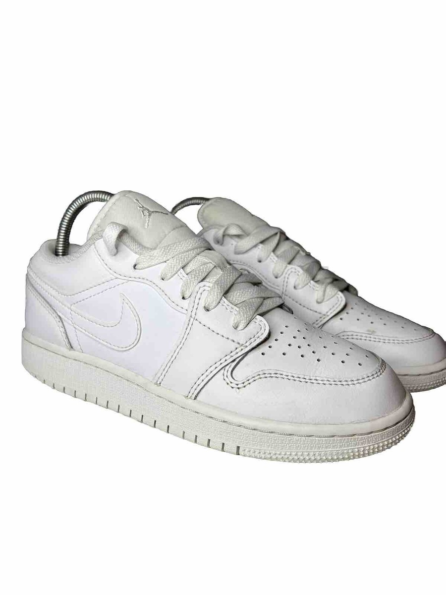 Nike JORDAN Air 1 Low Smooth Leather Junior White SIZE 4 Trainers | eBay UK