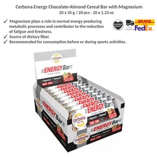 Cerbona Magnesium Energy Chocolate Almond Vegan Cereal Bars 35gx20 / 20pcs