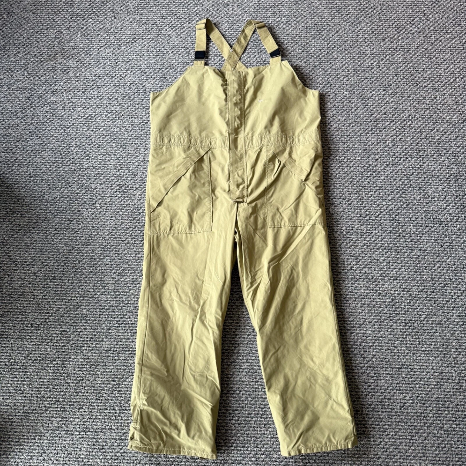 Vintage 10x Overalls Bibs Men's 2XL Yellow Chest Outdoor 90s Hunting Zip Loose