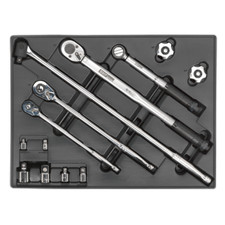 SEALEY TBT32 TOOL TRAY WITH RATCHET , TORQUE WRENCH , BREAKER BAR & SOCKET SET13