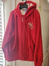 Vintage Disney Tinker Bell Embroidery Red Full Zip Hoodie Women Large Petite LP