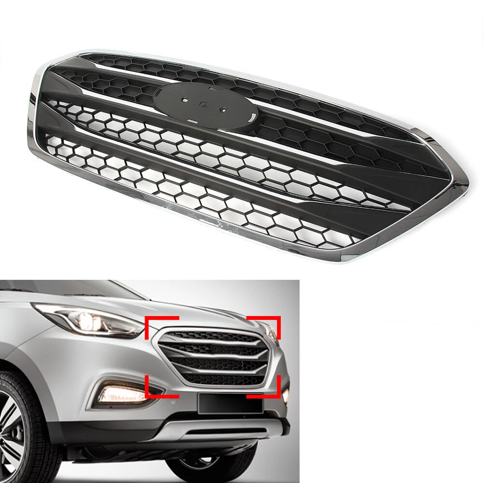Parrilla superior delantera para Hyundai Tucson ix35 2013-2016 Foto 3 de 4