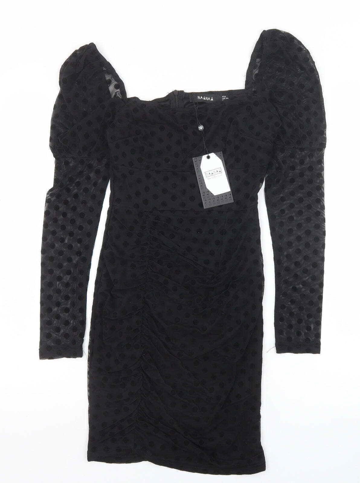 Bodycon NAANAA Mujer Negro Mezcla Viscosa Talla 6