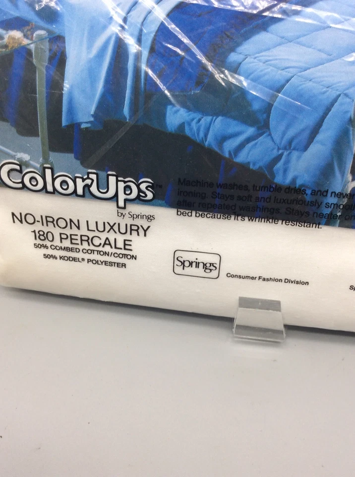 Muelles de sábana plana doble color blanco percal 180 mezcla de algodón EE. UU. 81x96 Foto 4 de 4