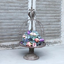 Große Vintage Pflanzkrone Shabby Deko Käfig Krone Landhaus Garten Pflanzschale