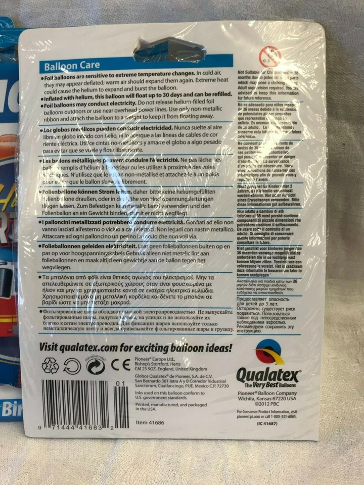 Camión de Bomberos Feliz Cumpleaños Mylar Helio 18" Globo Lote de 1 Nuevo Foto 3 de 3