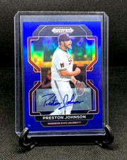 PRESTON JOHNSON 2022 Panini Prizm Draft Picks Blue Prospect Auto RC /99