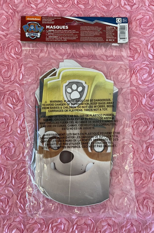Lote de 3 - 24 Máscaras de Festa Patrulha Pata 8/pacote, Decoração de Máscara Facial de Festa - Imagem 2 de 4