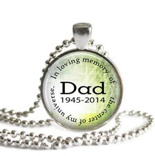 Custom In Memory of Dad Pendant Charm or Keychain Personalized Dates Family Loss