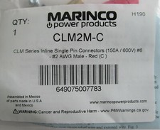 Connecteur Simple Broche Marinco 150A/600V - Réf CLM2F-C Rouge - 2 AWG Femelle - Neuf Sous Emballage
