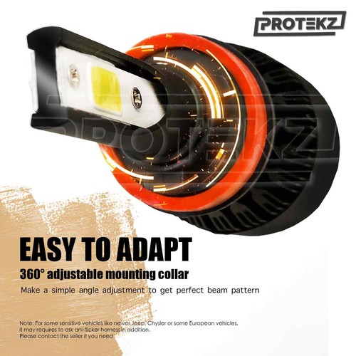 H13 9008 LED Headlight Bulbs Protekz High&Low Dual Beam 60000K Xenon White Kit - Picture 9 of 12
