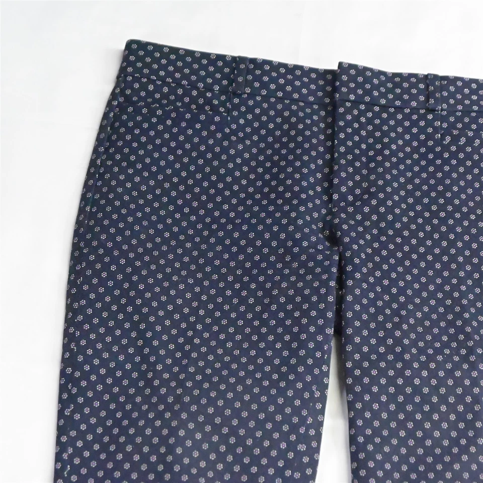 Banana Republic 4 Navy Blue Floral Sloan Curvy Skinny Stretch Womens Dress Pants - Image 2 of 4