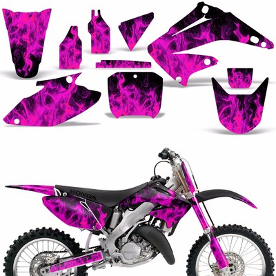 Graphic Kit Honda CR125 CR250 Dirt Bike Decal Backgrounds Sticker 04-08 ICE PINK