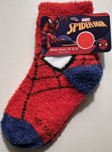 4 Pairs Kids Fuzzy Socks-Spider-Man TMNT SpongeBob Stitch Socks Size: 9-2.5 NEW - Picture 2 of 5