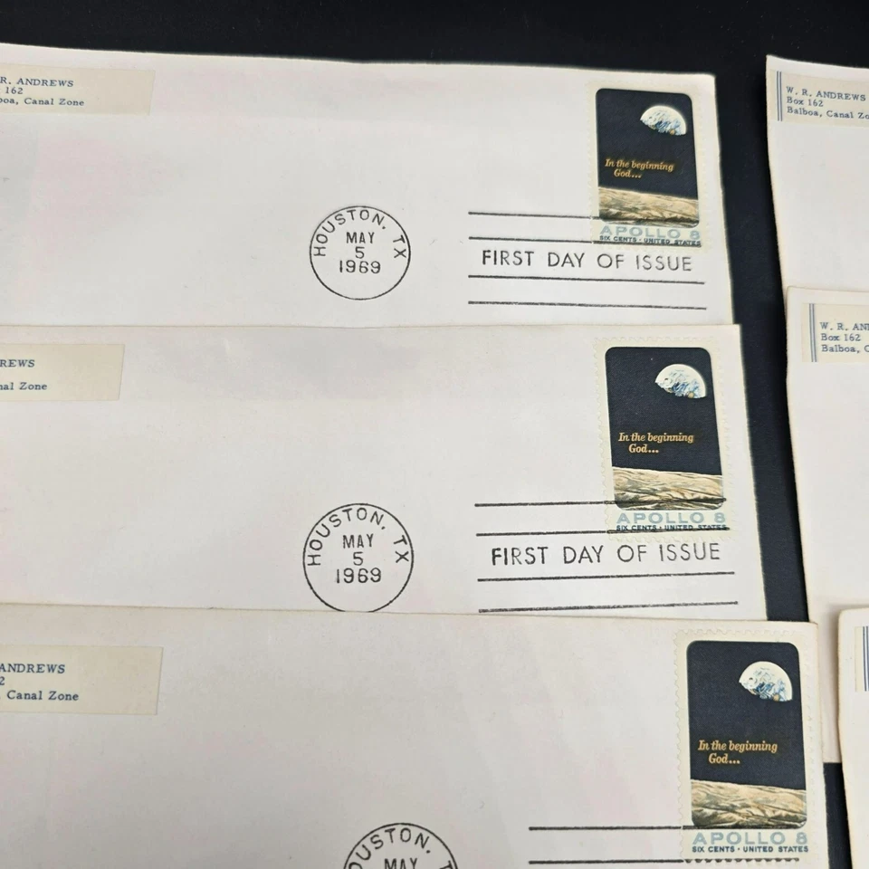Apollo 8 First Day Of Issue Stamped Envelopes Set Of 10 Vintage 1969 LI3036 - Image 2 of 4