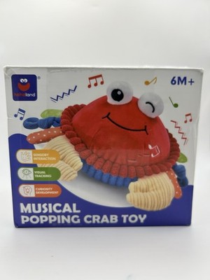 hahaland Musical Popping Crab Toy Sea Life Sensory Interaction 6 Months Open Box