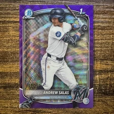 2025 Bowman Chrome Andrew Salas #BCP-156 1st Purple Wave Refractor #002/250 MIA