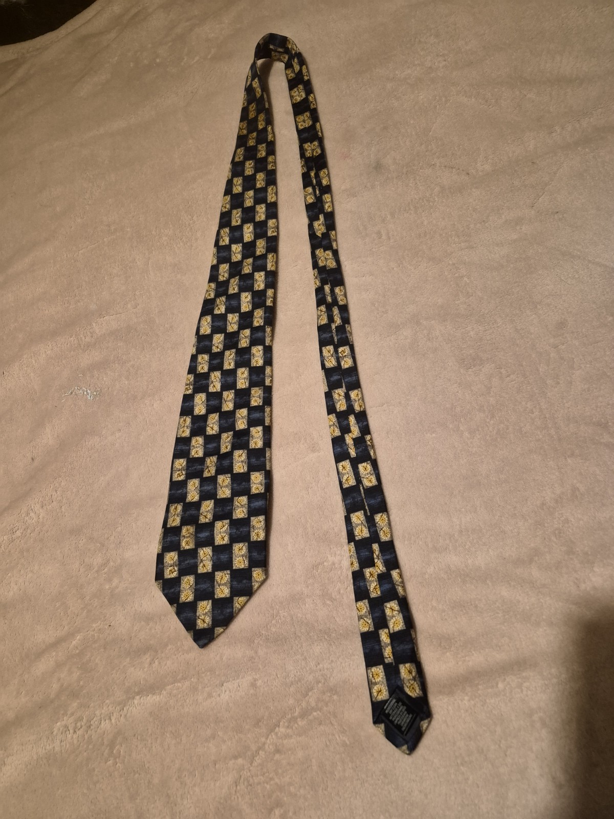 Vintage St. Michael Marks & Spencer 100% Silk Floral Daisy Pattern Men’s Tie 90s image 2