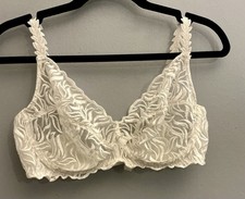 Wacoal The Flame Bra 85718 36D Ivory Sheer Embroidered Underwire Vintage